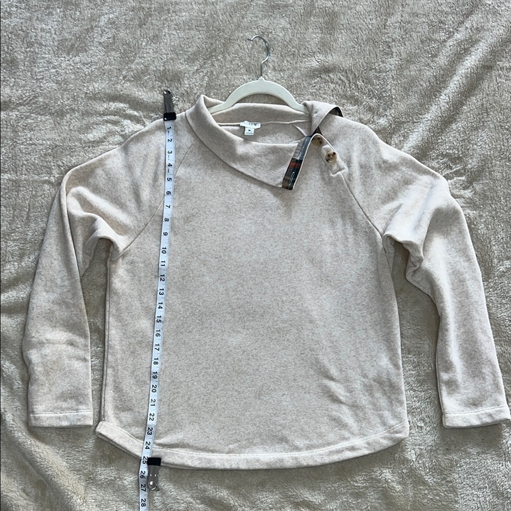 J. Crew Cream Cowl Neck Sweater with Relaxed Fit - Picture 7 of 14